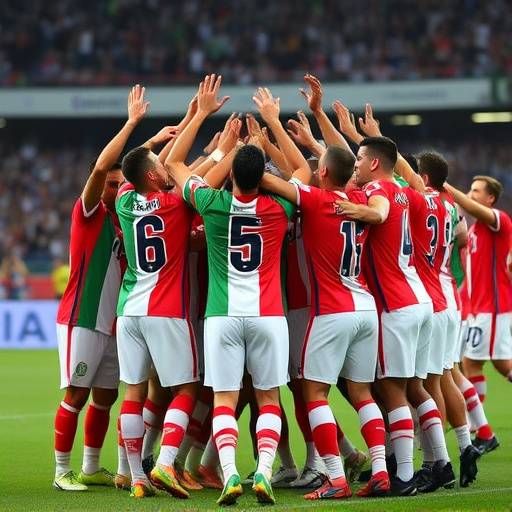 La squadra di calcio italiana festeggia la vittoria di un importante torneo