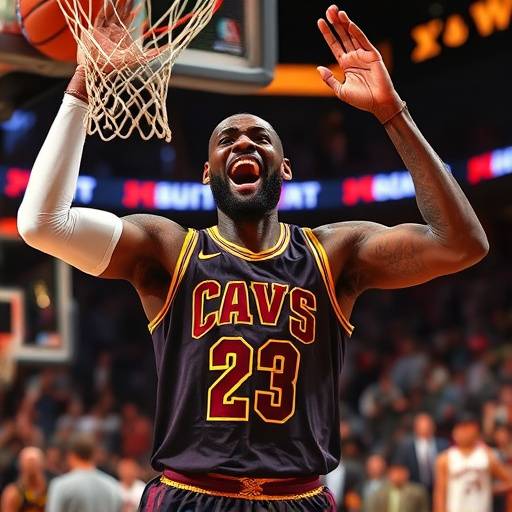 LeBron James esulta dopo un canestro