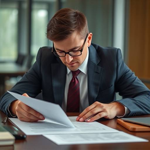Un avvocato che esamina documenti legali relativi ai termini di servizio