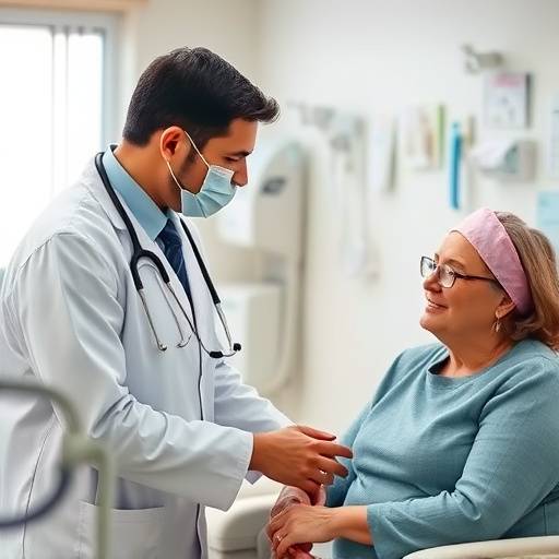 Un medico che visita un paziente in un ambulatorio ospedaliero