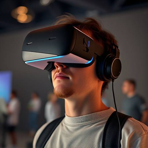 Una persona che utilizza un visore per la realt&agrave; virtuale